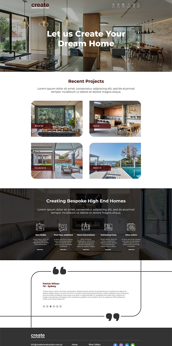Create Construction - A Spot Site client