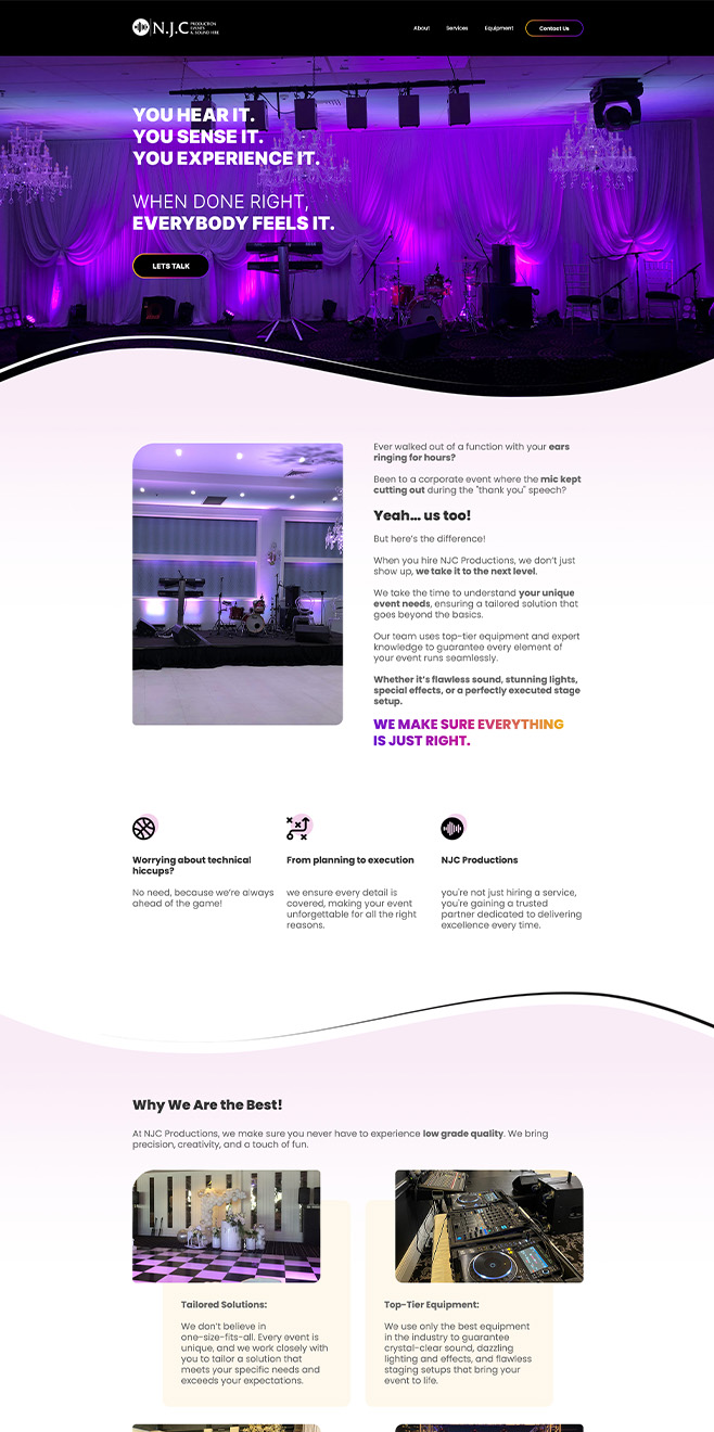 NJC Productions - A Spot Site client