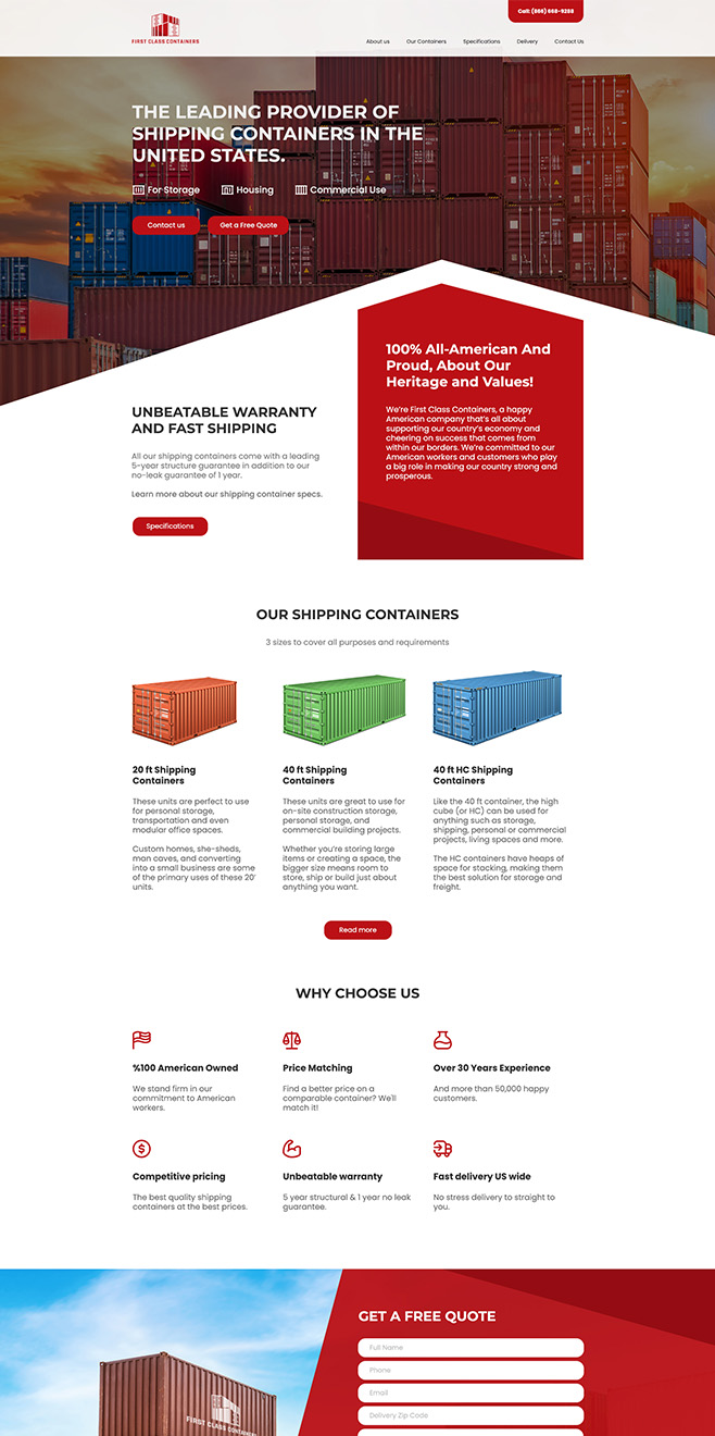 First Class Containers - A Spot Site client