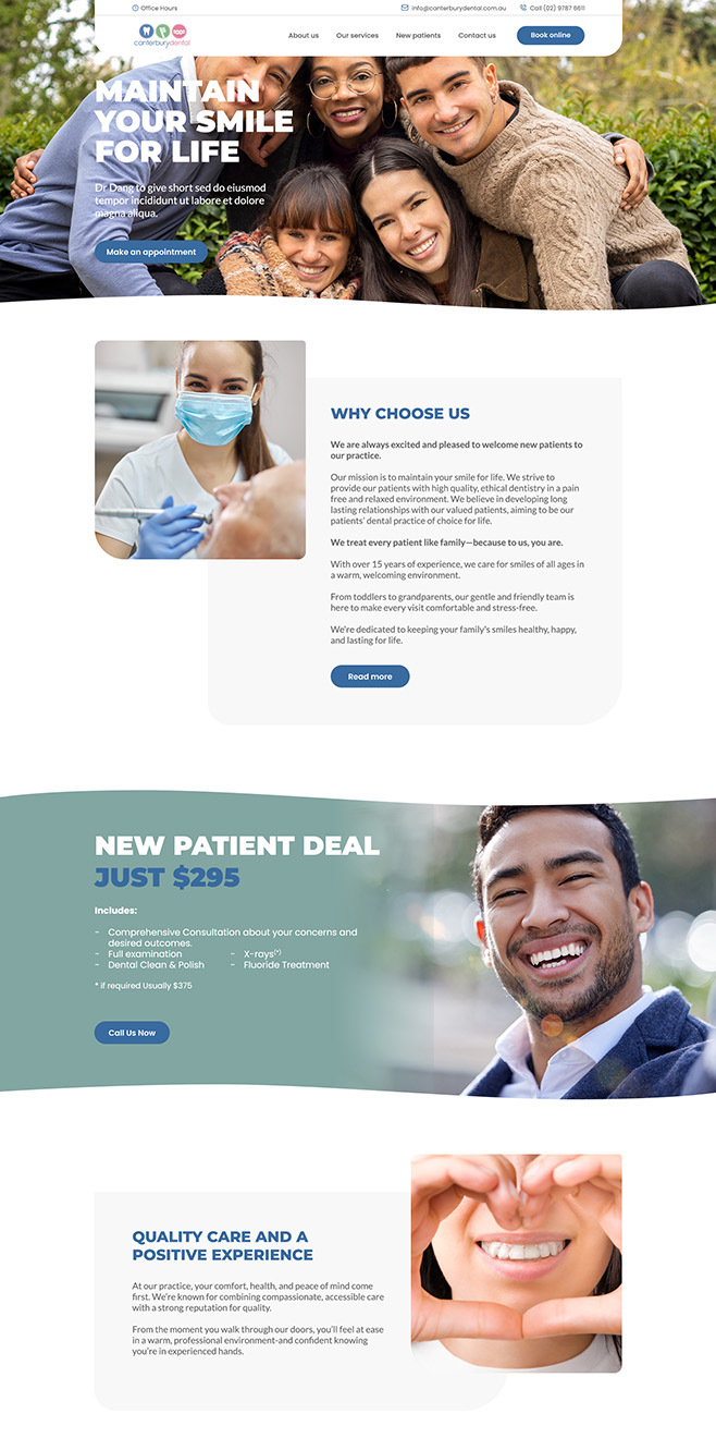 Canterbury Dental - A Spot Site client