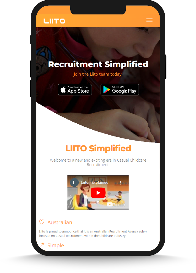 Website and mobile app website - Liito Mobile version