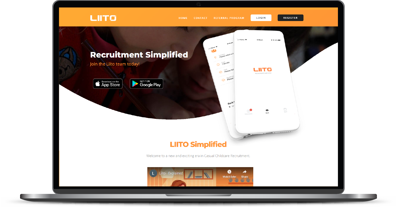 Website and mobile app website - Liito Desktop version