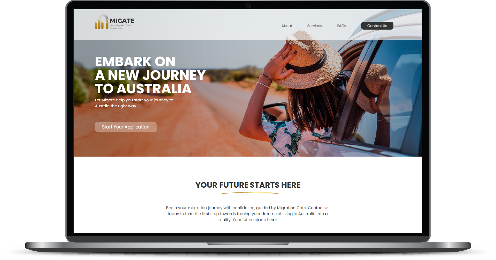 Website design website - Migate Desktop version