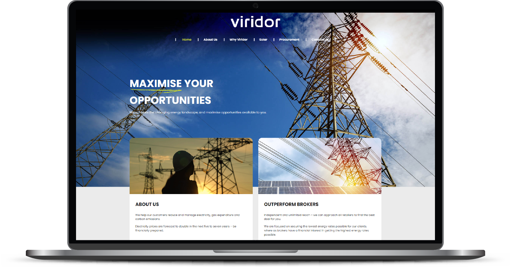 Fast delivery website - Viridor Desktop version